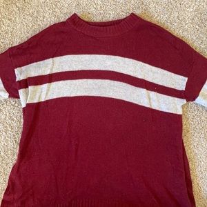 Maroon striped thin sweater